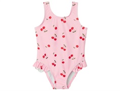 Name It swimsuit pink frosting with cherry print  